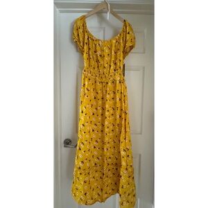 Yellow floral midi/maxi dress 2XL
